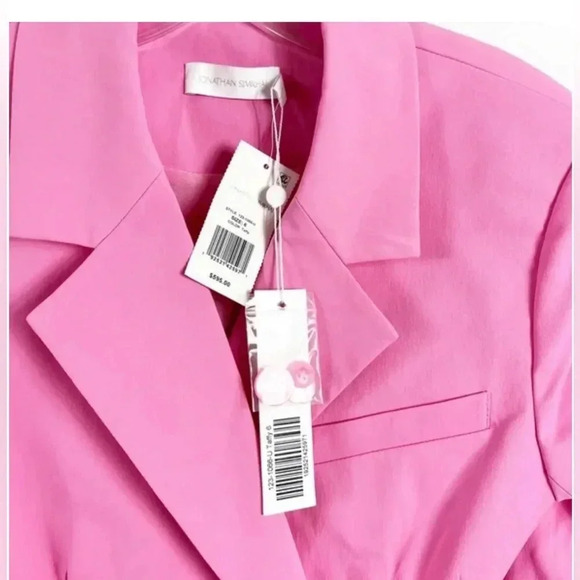 Jonathan Simkhai Kylo Cut Out Tech Blazer Mini Dress Size 6 NWT Taffy Pink - Picture 13 of 16